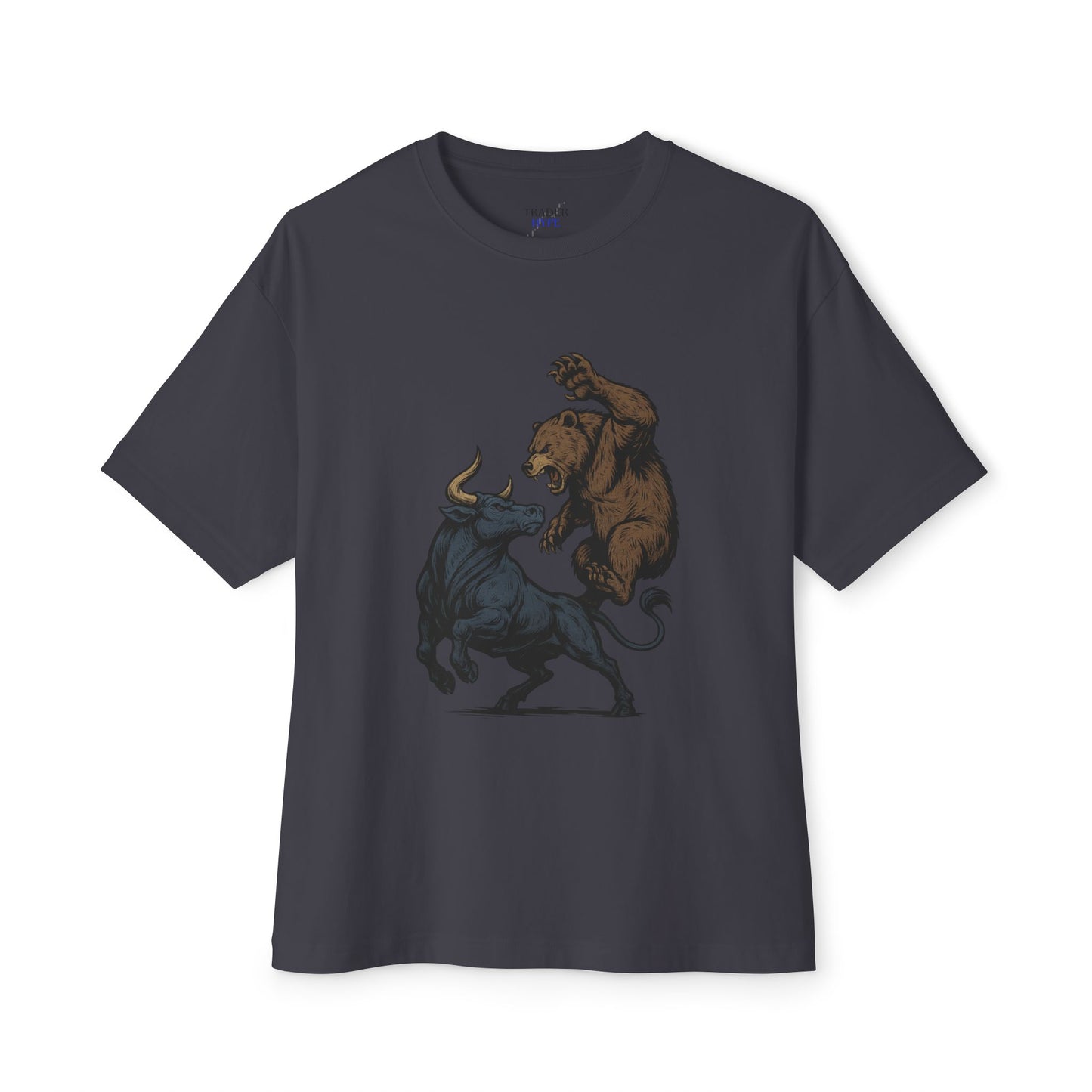 Stylish Unisex Oversized Tee with Bear and Bull Design