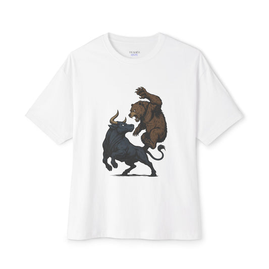 Stylish Unisex Oversized Tee with Bear and Bull Design